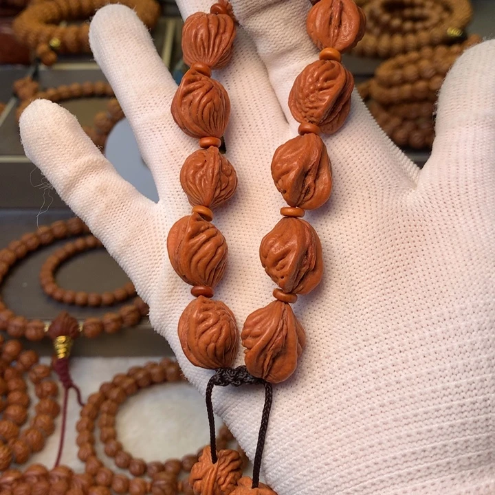 啦***づ手串桃核秦岭龙纹