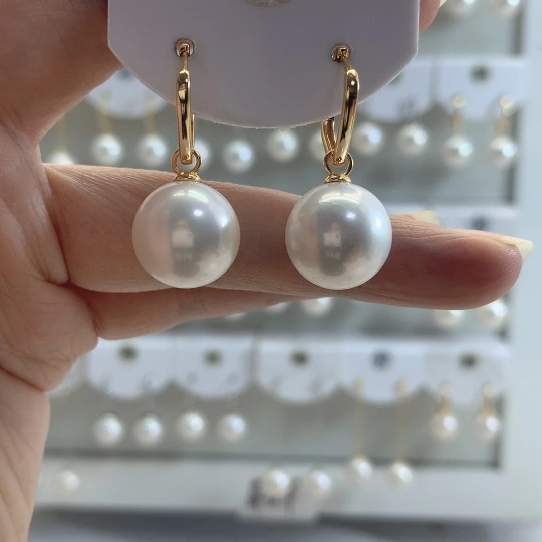 淡水珍珠耳饰银S925镶嵌