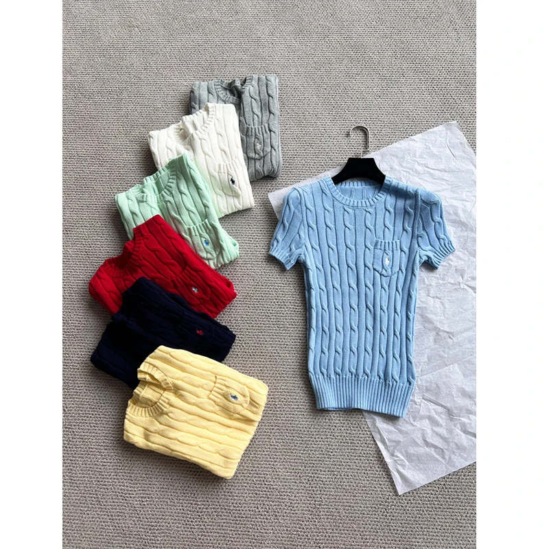 777鼎版： 小马匹马棉口袋麻花短袖针织