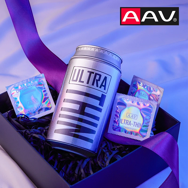 艾艾薇罐装20只装进口乳胶玻尿酸安全套天然橡胶胶乳男用避孕套套tt情趣用品夫妻情侣共用byt保密发货超薄润滑水润品牌官方正品