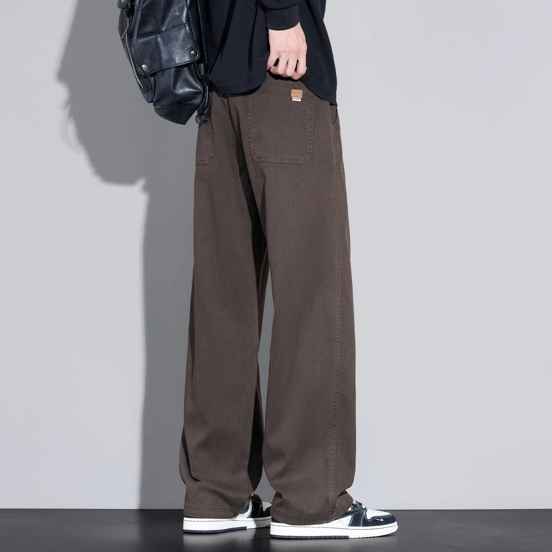 美式阔腿裤男士2025秋季新款宽松直筒潮牌运动仿牛休闲长裤子秋款