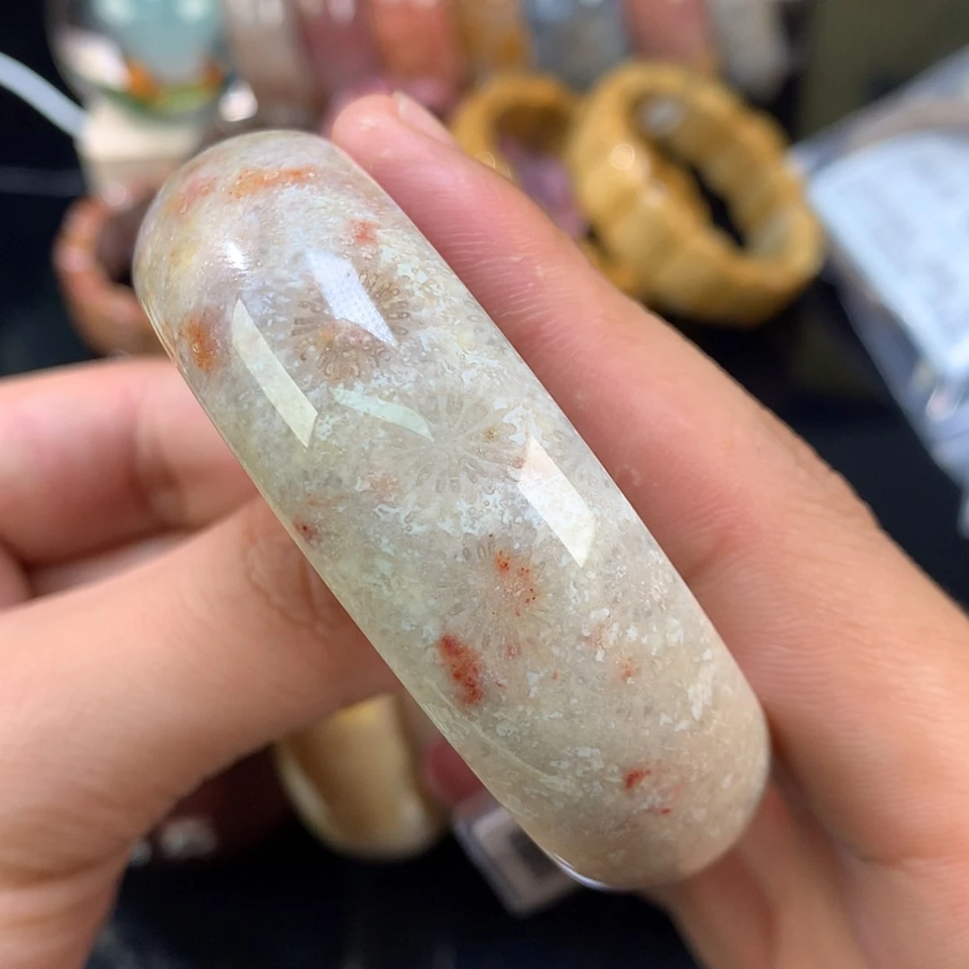 【闪购商品】颈饰未镶嵌硅化珊瑚（珊瑚玉）29号大花加红彩色根