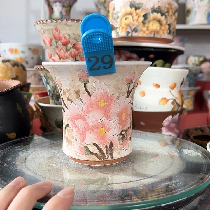景德镇手绘花盆幸运花盆