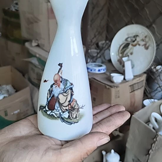 库存微瑕老寿星温酒壶