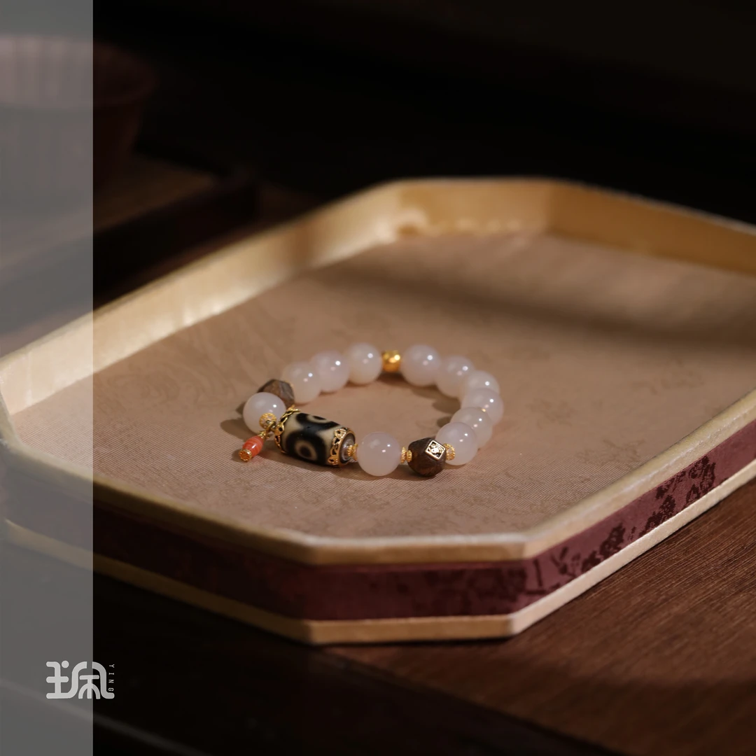 安瑀|和田玉*手串*18K金镶嵌LYC25020508多样性发其一