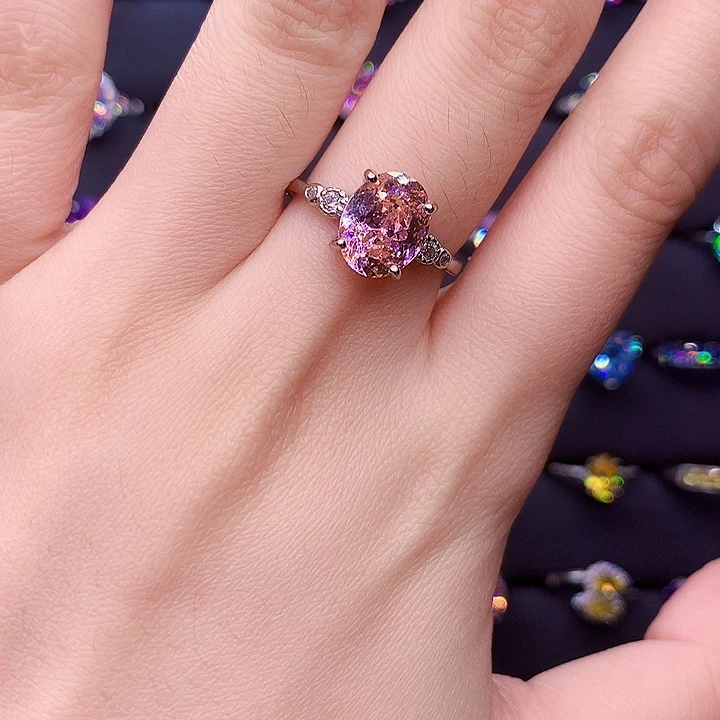 戒指蓝宝石银S925镶嵌