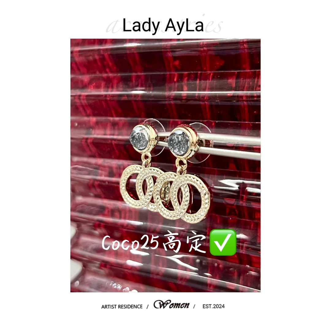 925银耳饰 25手工坊时尚百搭小众精致C耳钉AL9467A