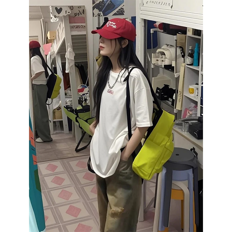 美式高街潮牌印花短袖男款夏季潮流cleanfit宽松t恤重磅情侣半袖