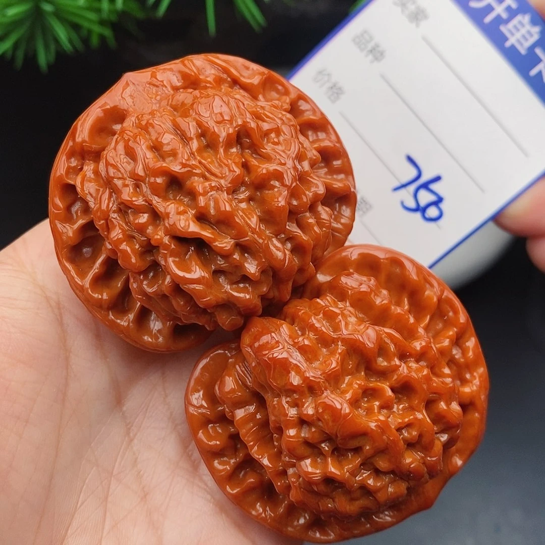 文玩核桃把件50官帽750
