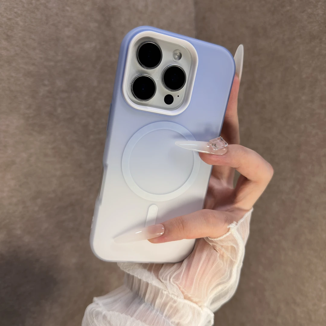 磁吸肤感果冻适用苹果17promax手机壳全包iPhone16小众15渐变14女