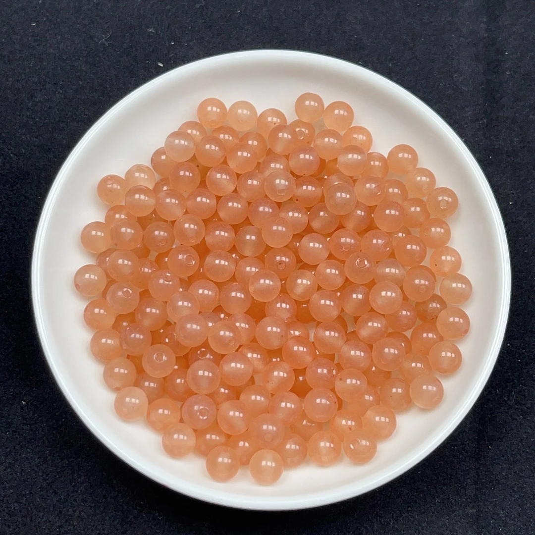 和田玉藕粉N174卡4mm60颗