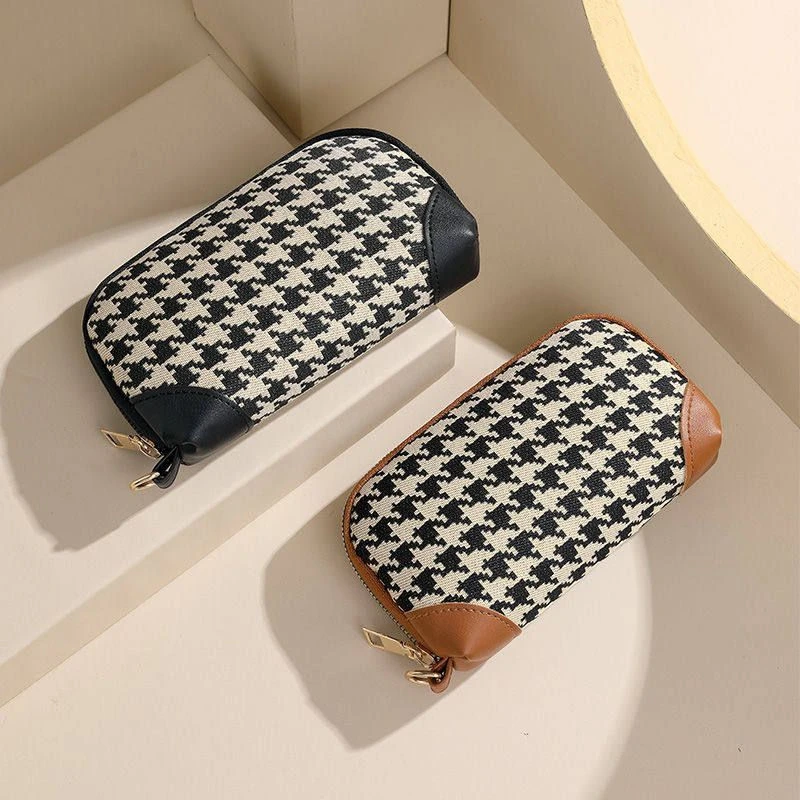 【K104】手格长款千鸟拿大容量手机包包女士新款时尚零钱包小众便携