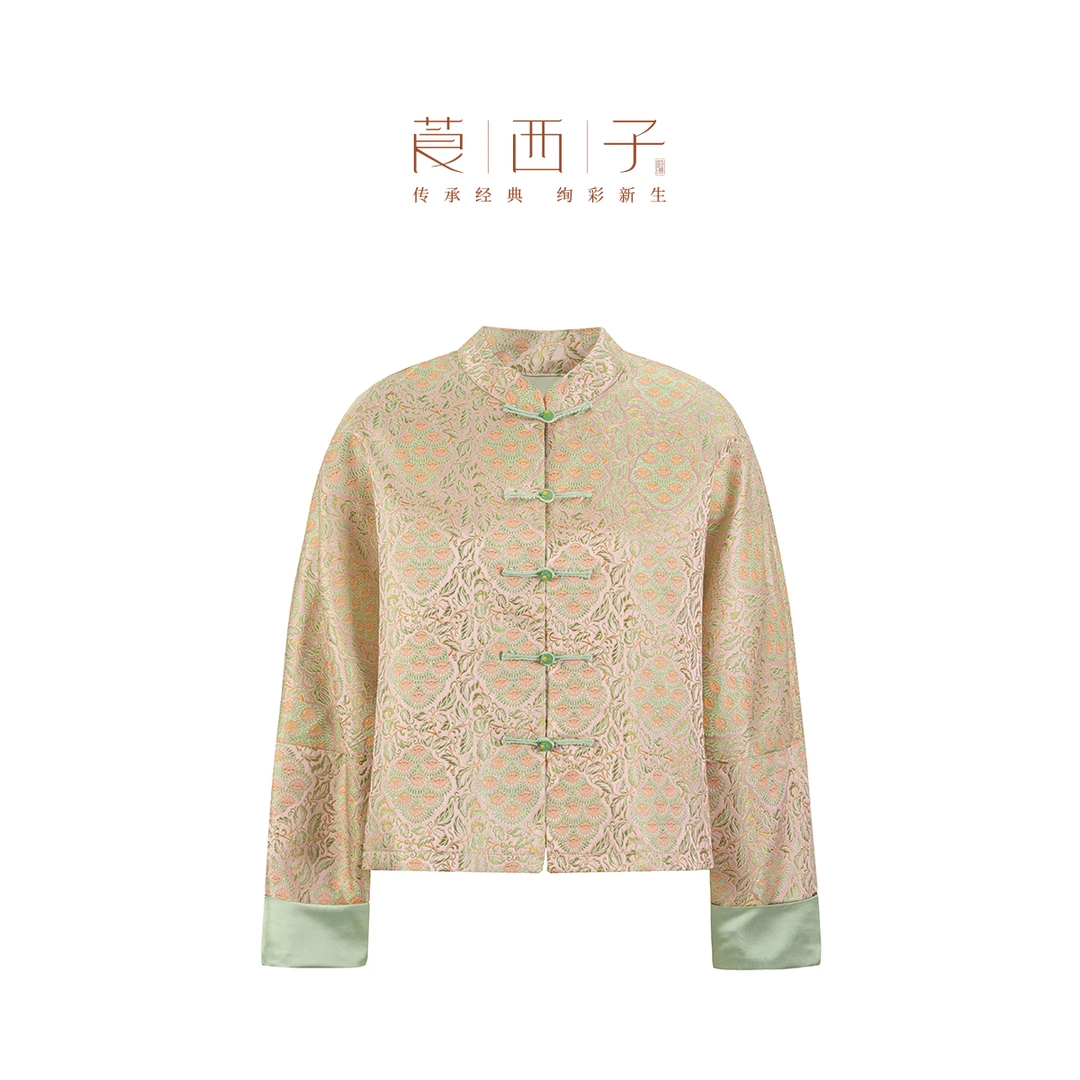 【摇红】新中式穿搭立领桑蚕丝轻奢短外套出游小众百搭时尚