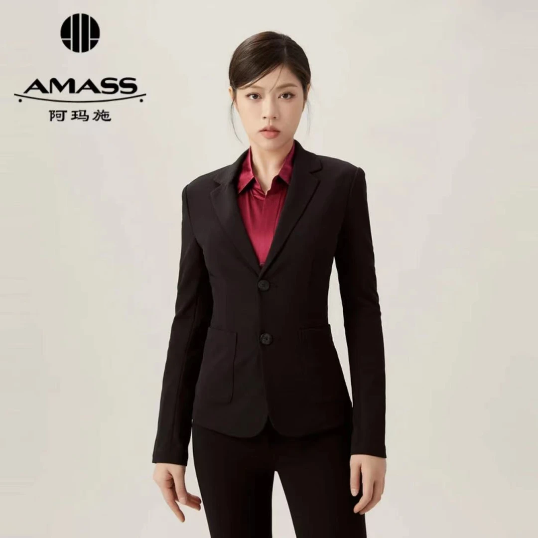 AMASS/阿玛施秋季职业魔术瘦身小黑西装显瘦女士西服外套5400808