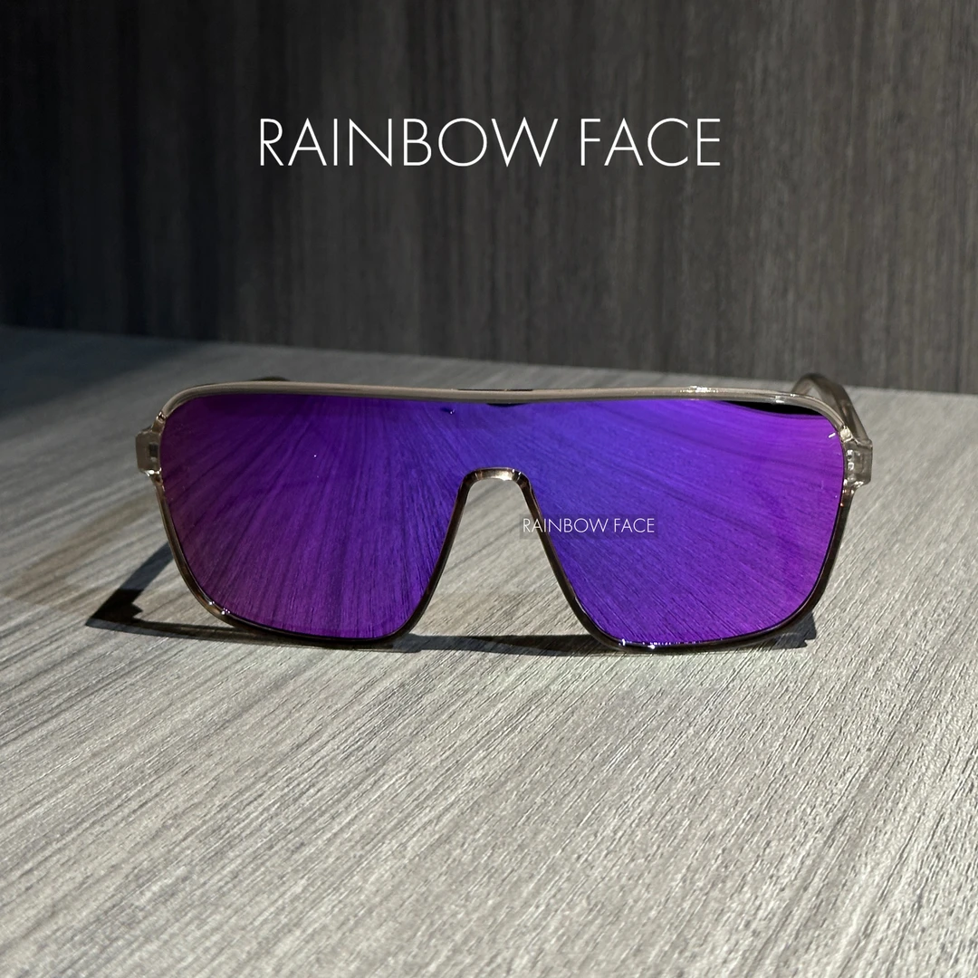 个性潮流方形紫色彩膜尼龙镜片防风墨镜防紫外线防风沙户外墨镜潮