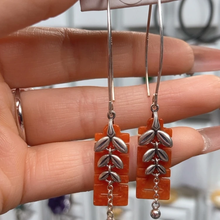 【闪购商品】翡翠耳饰银S925镶嵌优化处理