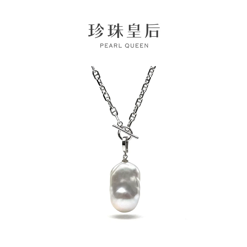 【珍珠皇后】雅致S925银淡水巴洛克猪鼻子套链（约13mm）
