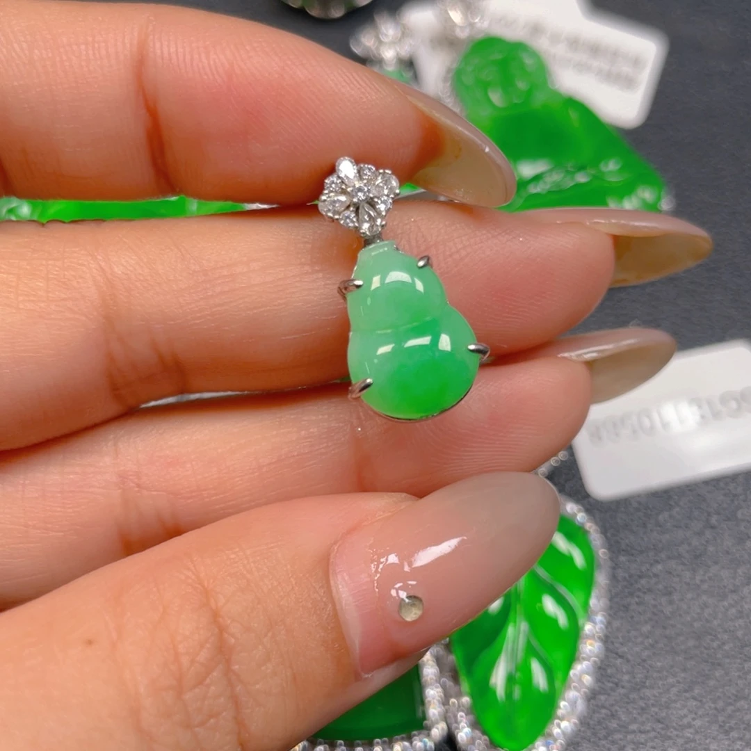 翡翠银S925镶嵌吊坠(不含链)
