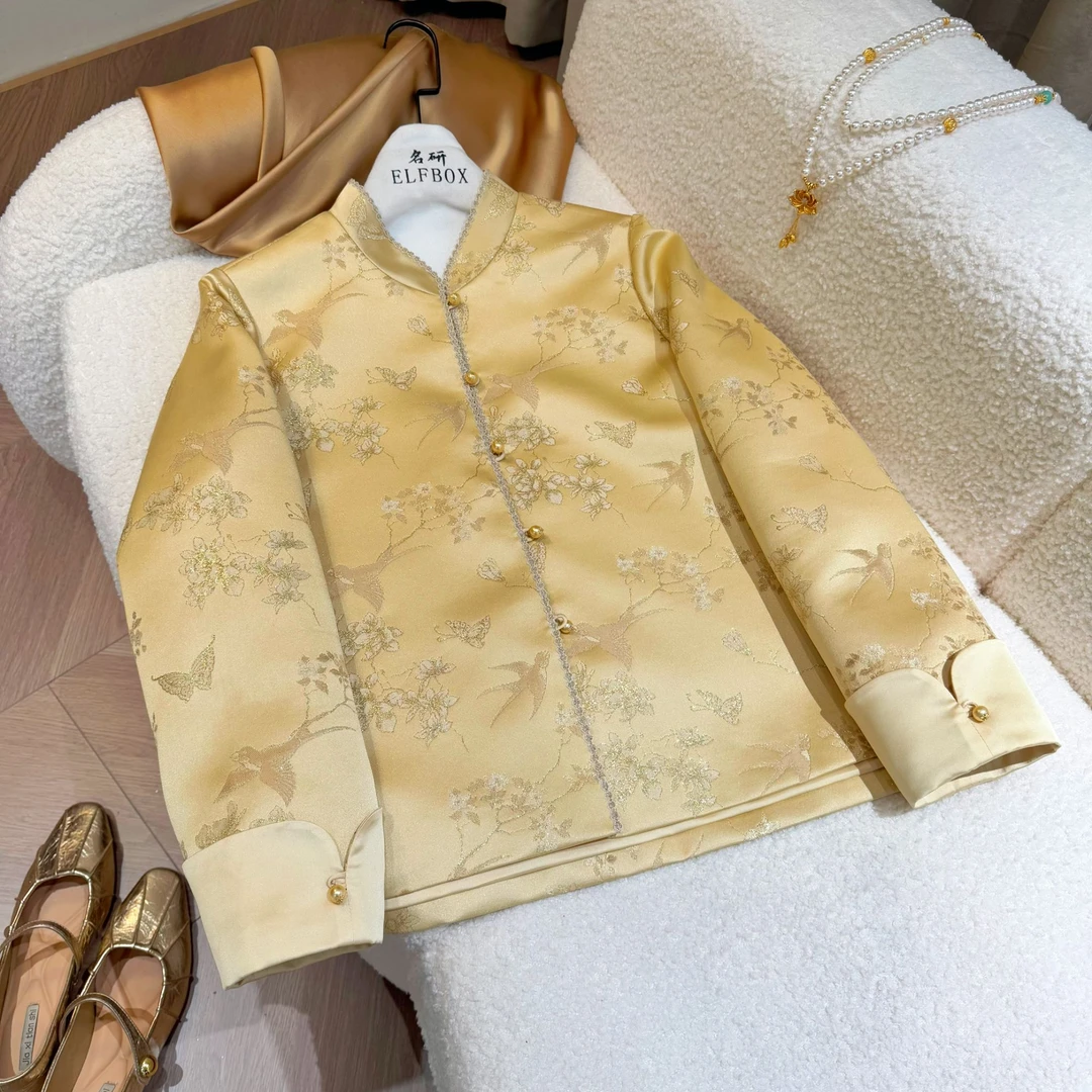 主播推荐《金衣鹊影》2025春款新中式时尚百搭国风长袖外套3668