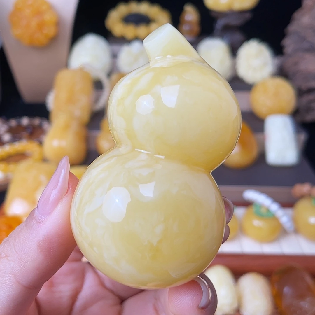 琥珀未镶嵌珠宝奇石一颗花粉