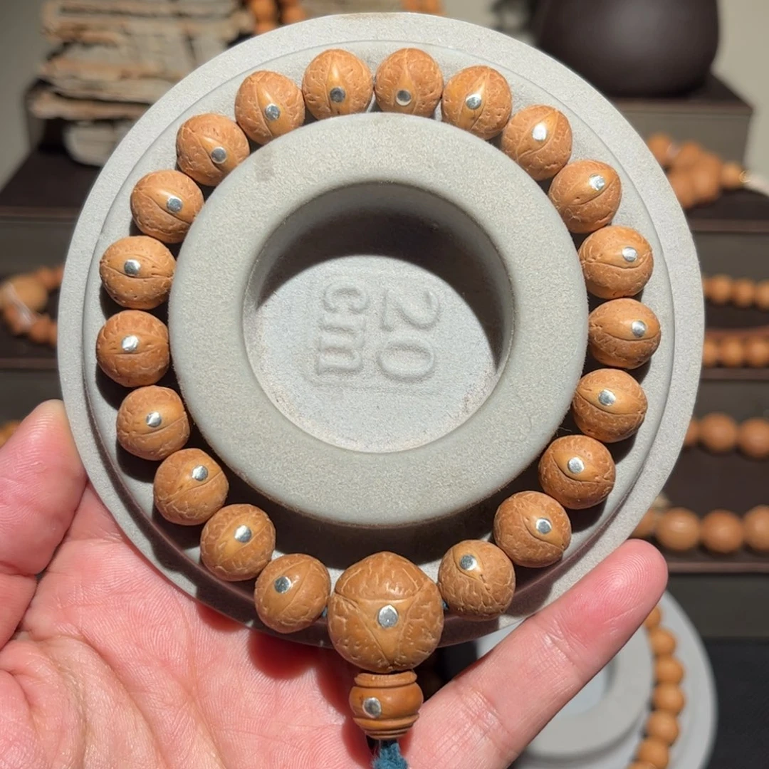 凤眼菩提手串?*尼泊尔12银钉