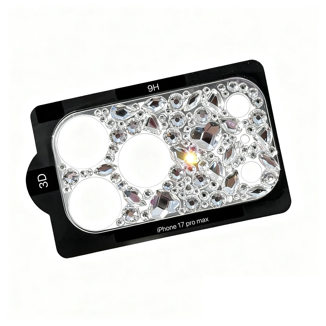 冰透手工点钻镜头膜适用于苹果17pormax/16promaxiphone镜头膜