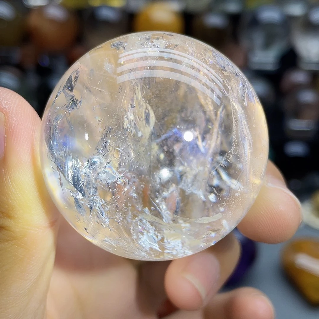 水晶珠宝半成品未镶嵌天然白水晶46.2mm