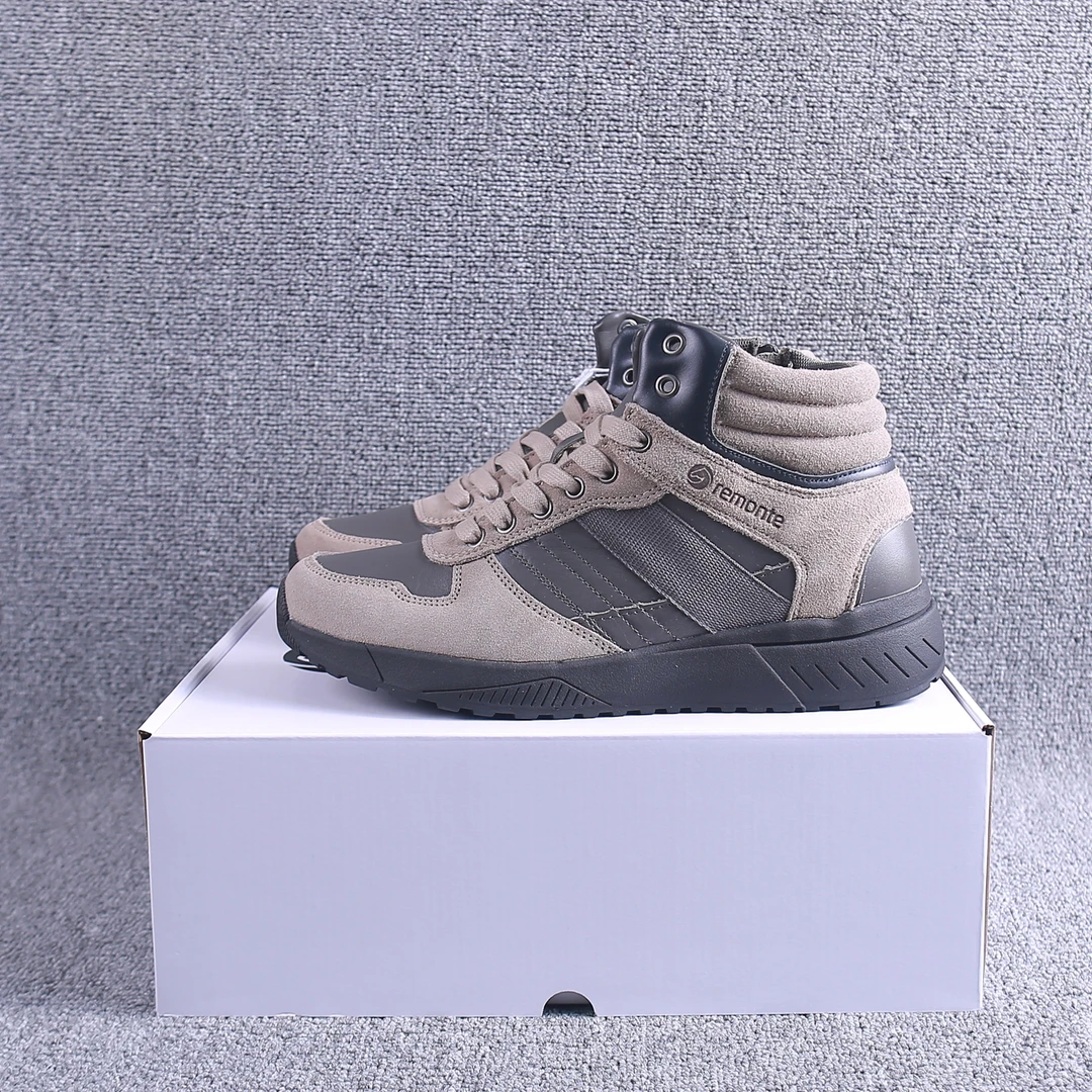 出口德国原单男士中帮户外登山鞋徒步鞋防滑透气耐磨抓地强侧拉链