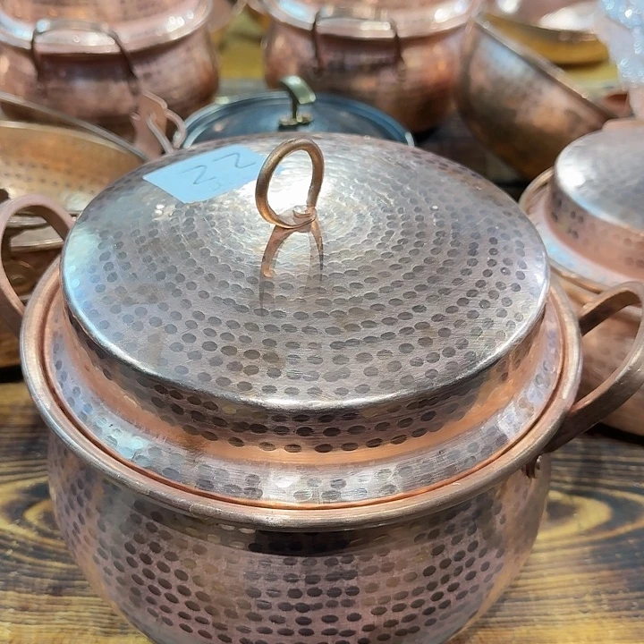 紫铜手工制作双耳锅