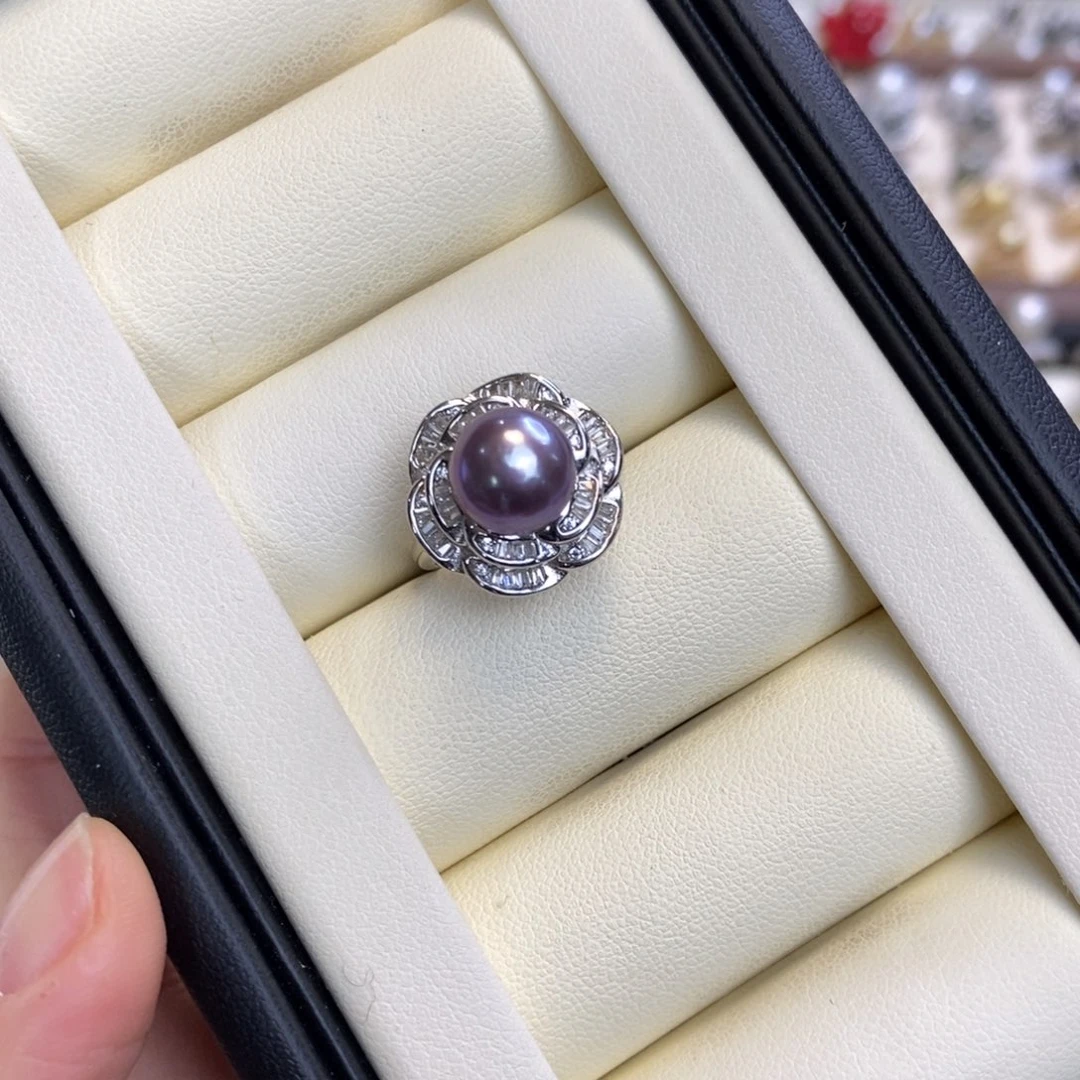 银S925镶嵌淡水珍珠戒指特价