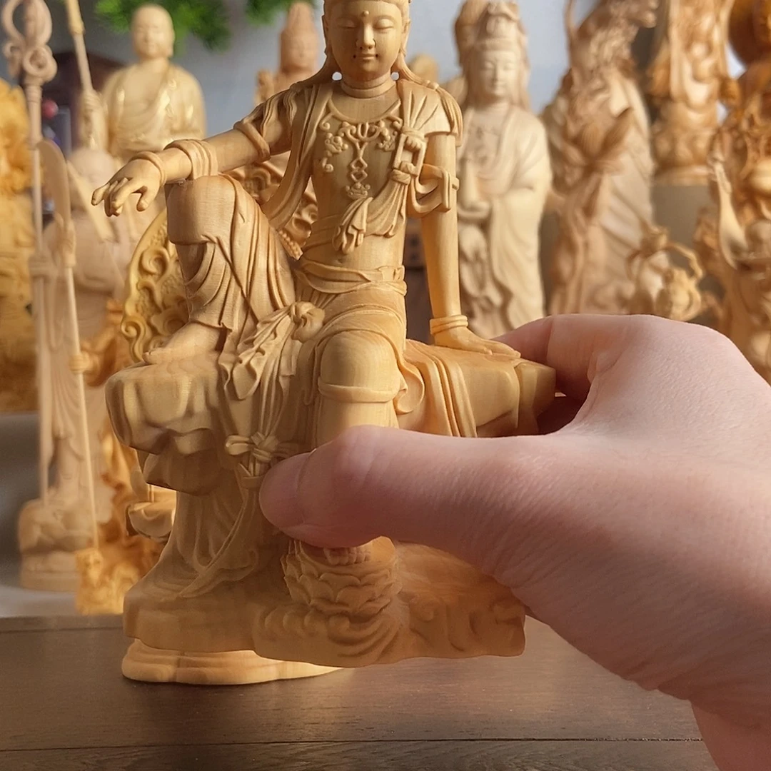 哦***呺黄杨木小叶黄杨木雕自在观音