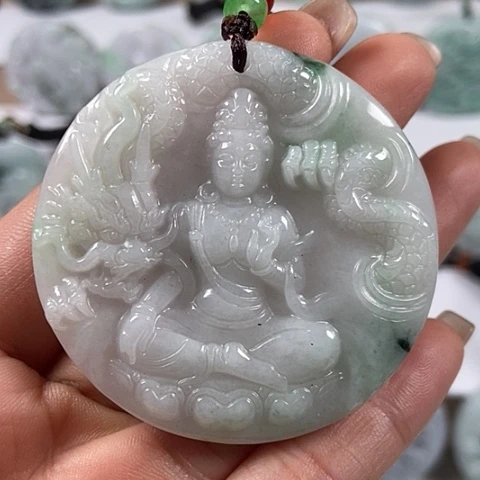 翡翠颈饰未镶嵌玉龙观音福利