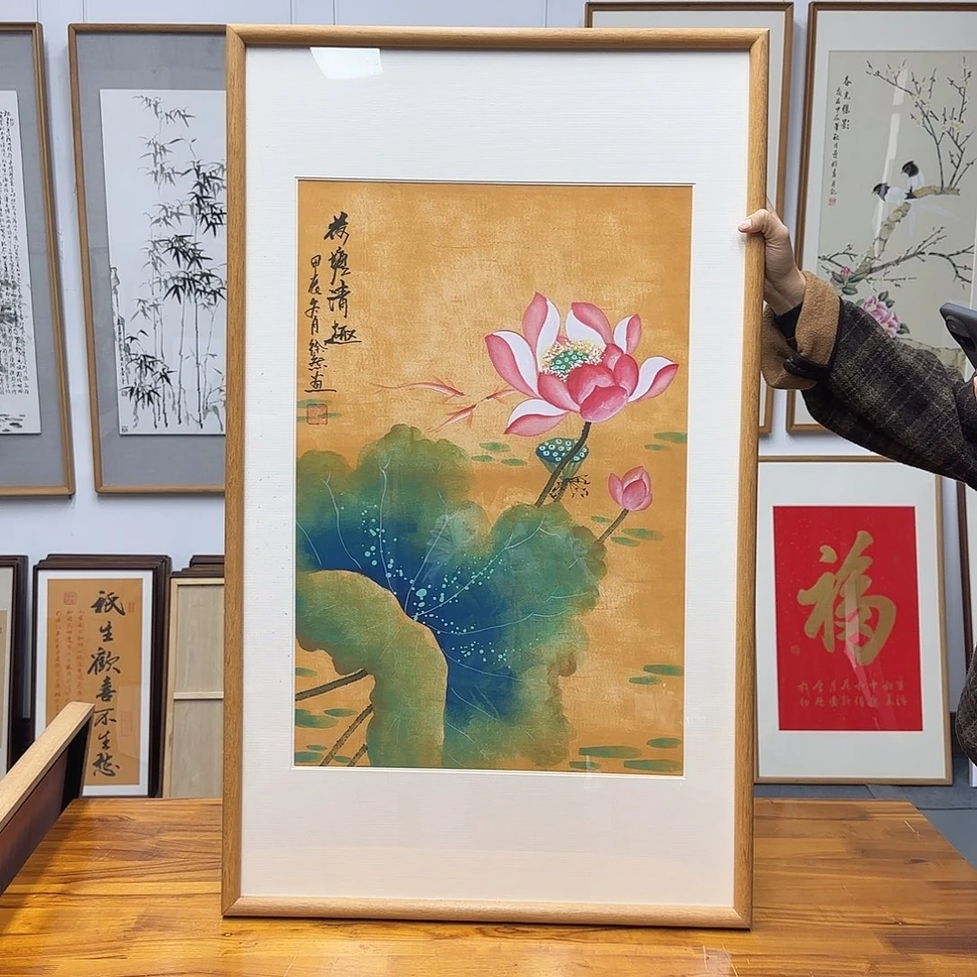 国画徐然荷塘清趣100*60