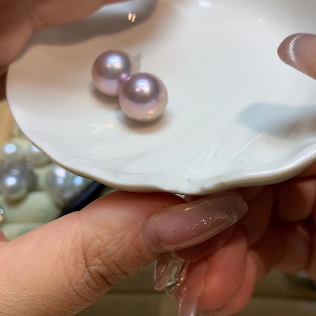 淡水珍珠耳饰银S925镶嵌