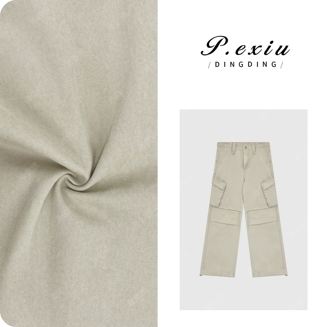 100%棉美式多口袋阔腿工装牛仔裤 D6786