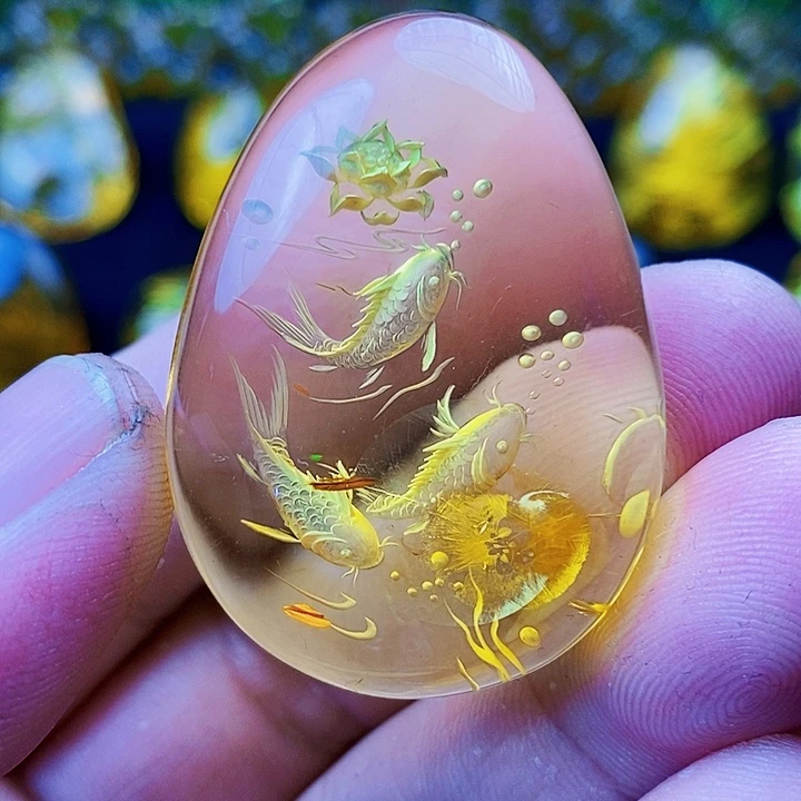 琥珀（花珀）未镶嵌吊坠(不含链)