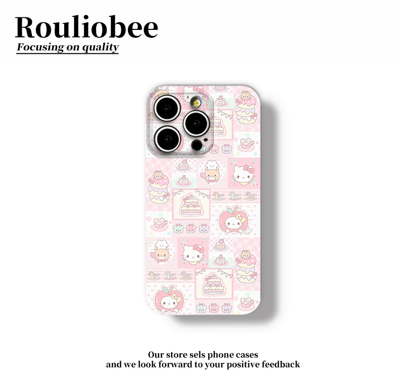 Kitty粉色系适用苹果17菲林手机壳iPhone16华为p50vivo小米14oppo