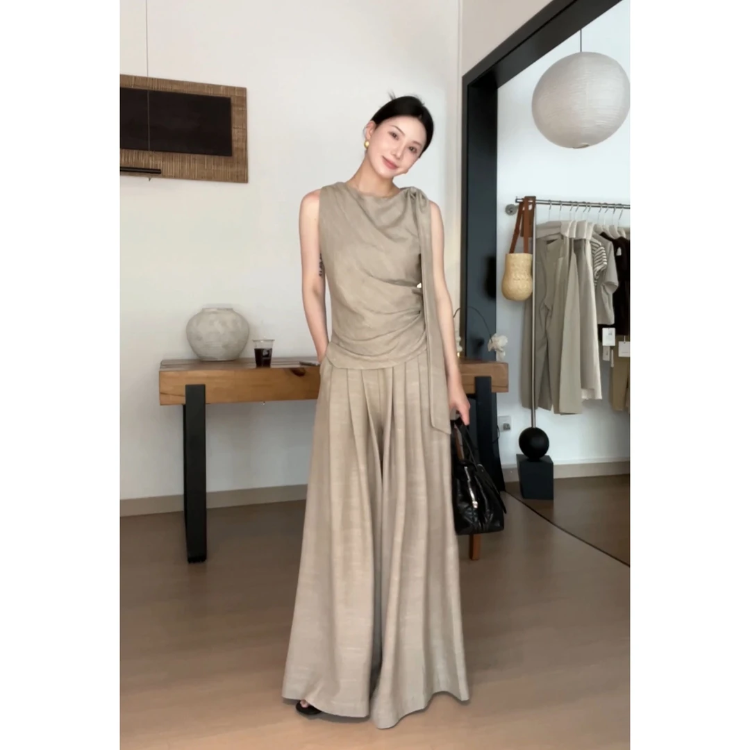 韩系设计师职业时尚宽松显瘦气质衬衣系带套装衬衫A283