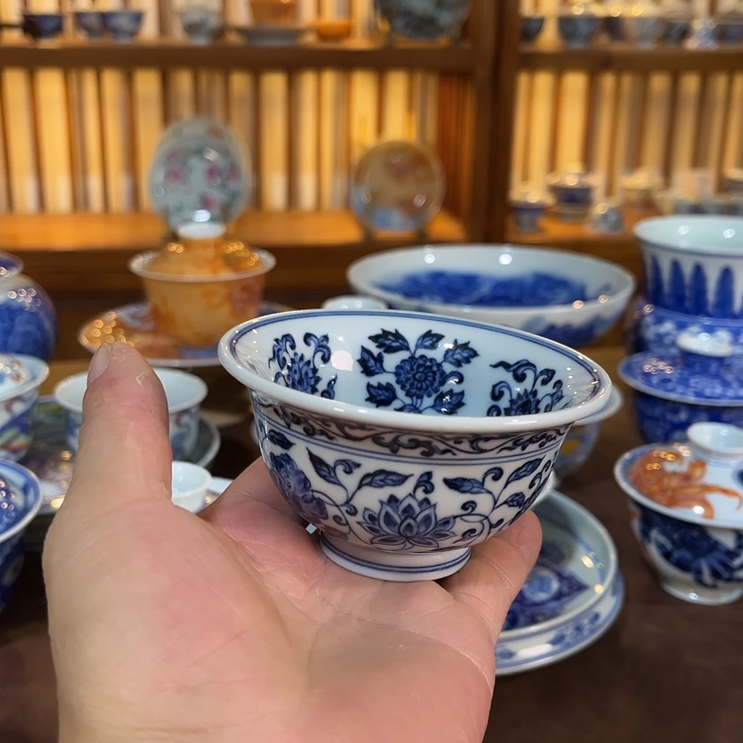 錡镇堂手工手绘绘压花手杯