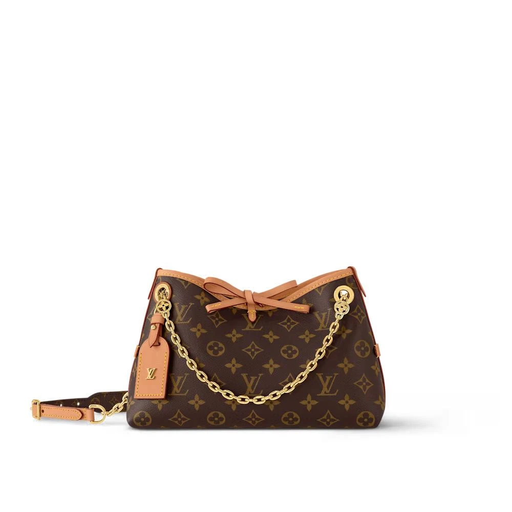 未使用 LouisVuitton/路易威登 /老花carryall bb斜挎链条包/