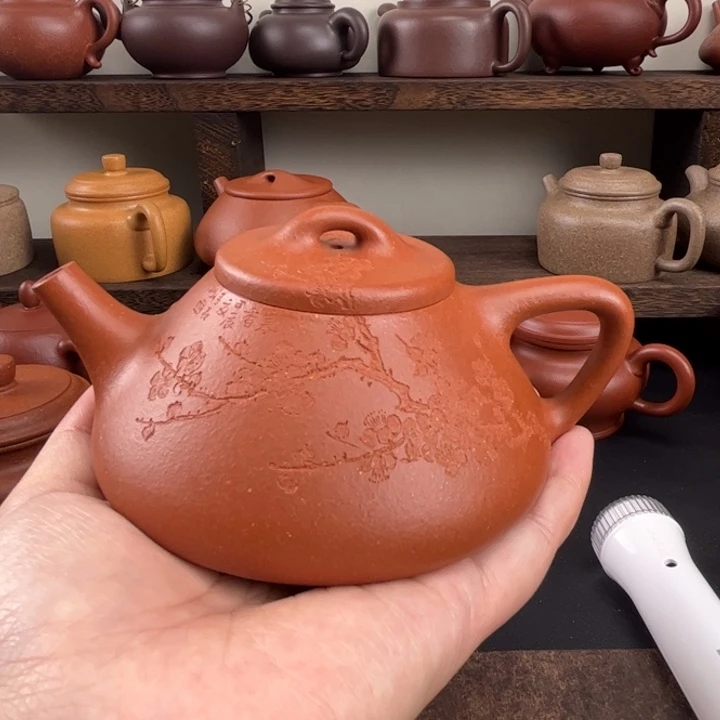 闲***步茶壶紫砂全手工子冶石瓢