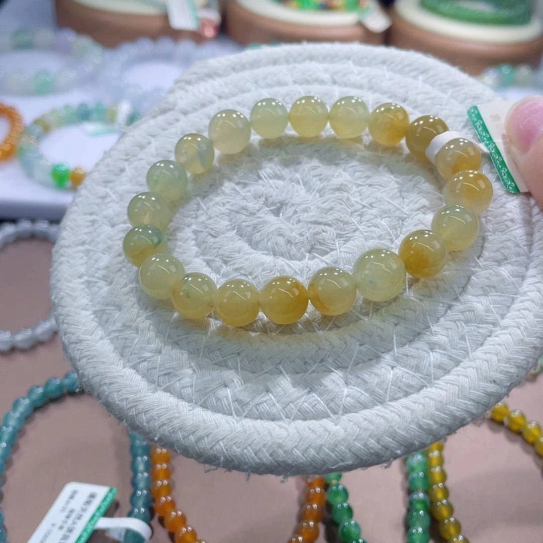 未镶嵌手链翡翠漏价渐变黄卡9+