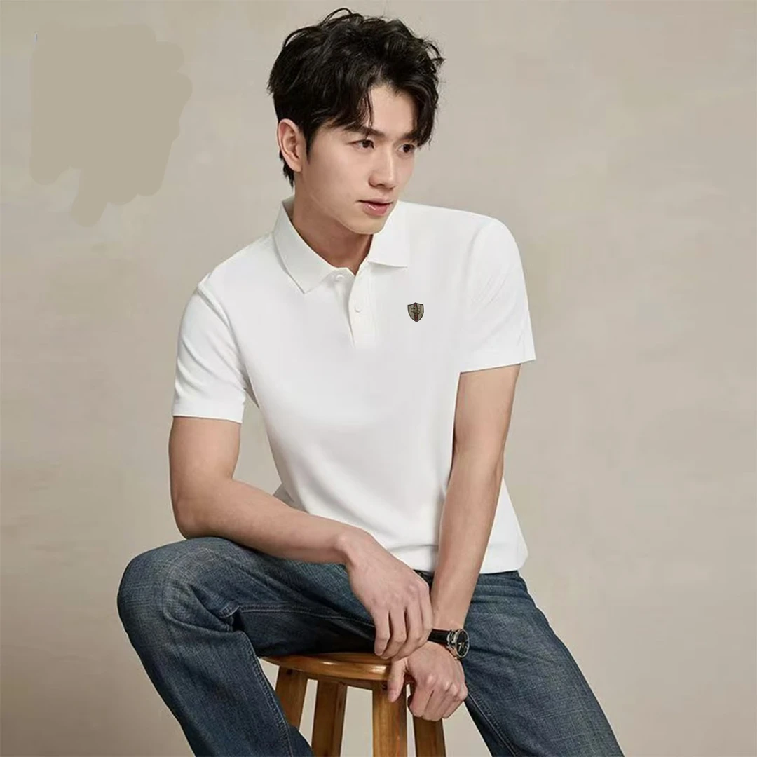 珠地网眼POLO衫男短袖翻领短袖T恤舒适透气棉花半袖（金马）