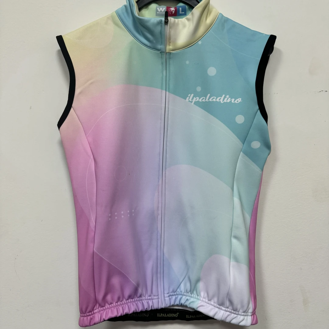 SQ 1100【粉蓝蝴蝶加绒马甲女士】ILPALADINO骑行服无袖春秋冬