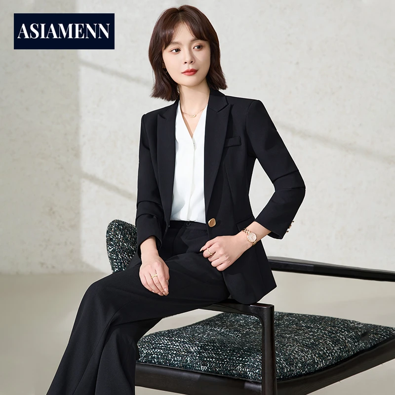 品牌黑色西装外套女2025新款职业装面试正装小个子商务风西服套装