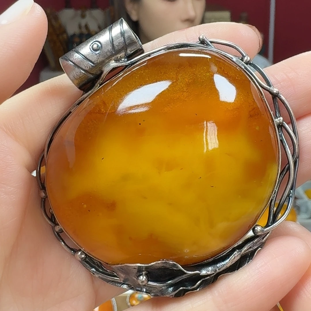 蜜蜡未镶嵌颈饰吊坠