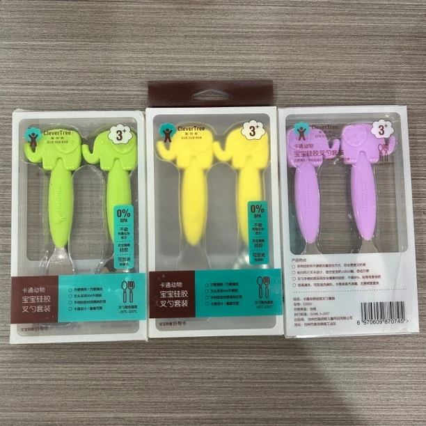宝宝硅胶叉勺套装
