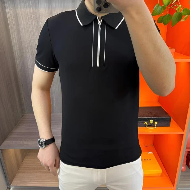 夏季短袖翻领修身型男士T恤时尚Polo百搭