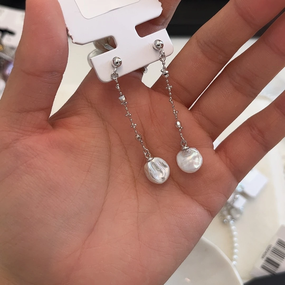 合金淡水珍珠耳饰