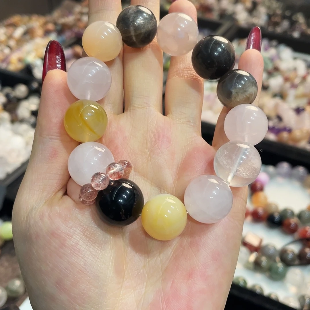 未镶嵌手链水晶粉